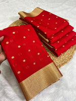 Soft Premium Katan Silk Saree with Zari Rich Pallu & Tissue Pattern Blouse image 1