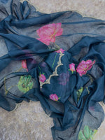 Nice Sarees – Pure Soft Tabby Orgenza with Digital Print & Khatli Work image 2