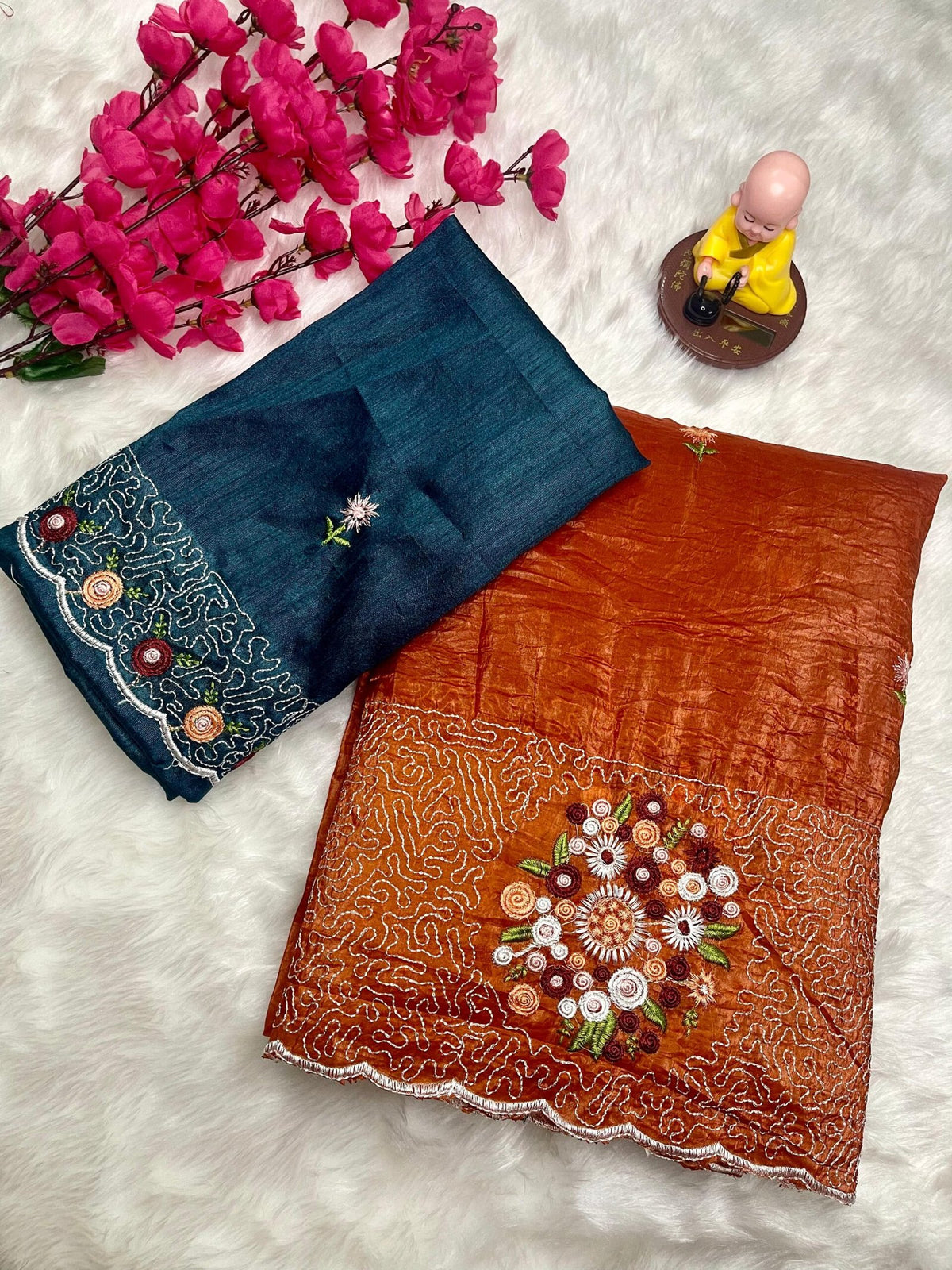Maya Sarees – Premium Paper Crush Silk with Multi-Thread & Sequence Embroidery image 0