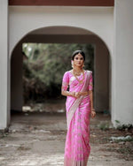 Soft Lichi Silk Saree with Silver Work & Heavy Jacquard Border image 5