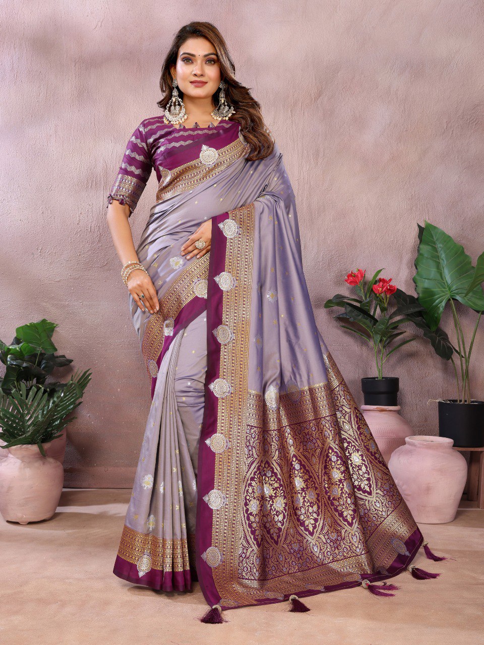 Sanmati - Pure Handloom Kalamkari Silk Saree with Zari Border & Grand Pallu | Premium Sustainable Saree