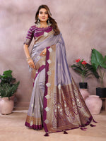 Sanmati - Pure Handloom Kalamkari Silk Saree with Zari Border & Grand Pallu | Premium Sustainable Saree
