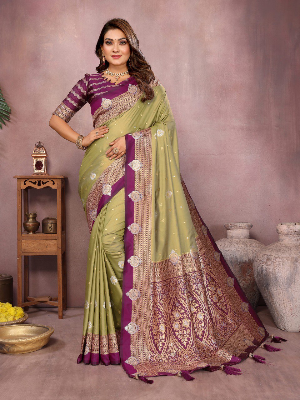 Sanmati - Pure Handloom Kalamkari Silk Saree with Zari Border & Grand Pallu | Premium Sustainable Saree