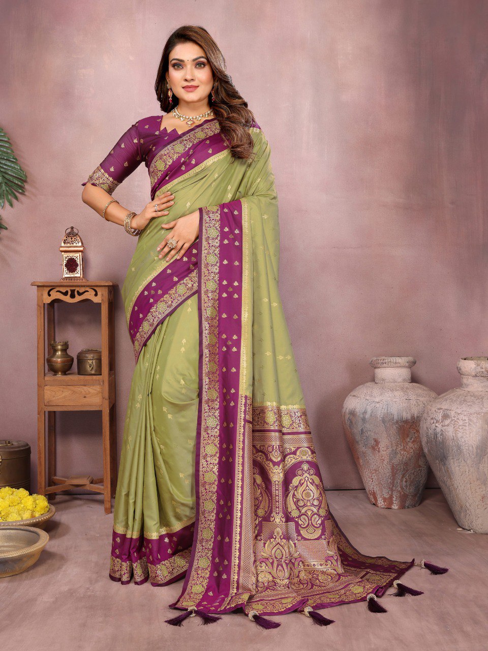Sarangi - Pure Handloom Kalamkari Silk Saree with Zari Border & Grand Pallu | Sustainable Luxury