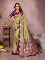 Sanmati - Pure Handloom Kalamkari Silk Saree with Zari Border & Grand Pallu | Premium Sustainable Saree