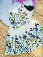 Kids Pure Cotton Silk Lehenga Choli with Border Thread Work | Adjustable Drawstring & Tassels