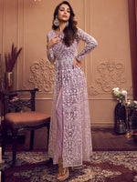 Zigisha Embroidery Kurti with Pant Set | Net Fabric Kurti with Crepe Pant | Super Heavy Premium Quality
