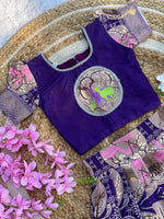 Kids Cotton Lehenga Choli with Border Thread Work | Adjustable Drawstring