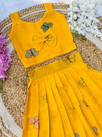 Kids Cura Cotton Lehenga Choli with Vibrant Embroidery & Flower Print Gown Style