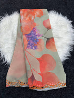 Rass Georgette Silk Saree with Mirror Work Border & Georgette Blouse