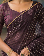 Rim-Zim Bandhani Georgette Silk Saree | Printed with Dori Work Border & Fancy Tapeta Blouse