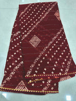 Rim-Zim Bandhani Georgette Silk Saree | Printed with Dori Work Border & Fancy Tapeta Blouse