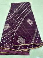 Rim-Zim Bandhani Georgette Silk Saree | Printed with Dori Work Border & Fancy Tapeta Blouse