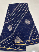 Rim-Zim Bandhani Georgette Silk Saree | Printed with Dori Work Border & Fancy Tapeta Blouse
