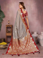 Sanmati - Pure Handloom Kalamkari Silk Saree with Zari Border & Grand Pallu | Premium Sustainable Saree