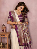 Sanmati - Pure Handloom Kalamkari Silk Saree with Zari Border & Grand Pallu | Premium Sustainable Saree