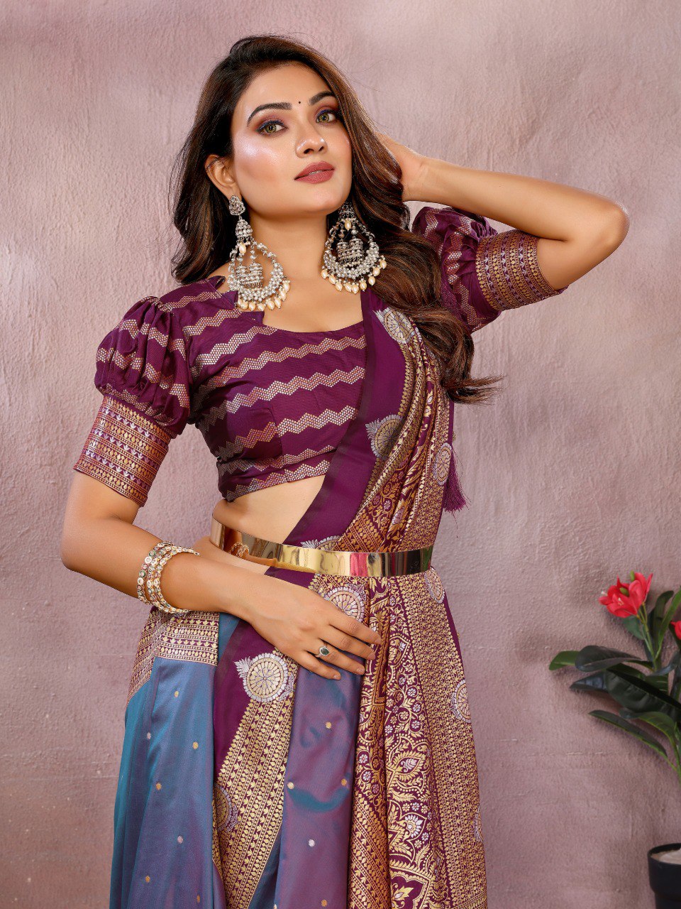Sanmati - Pure Handloom Kalamkari Silk Saree with Zari Border & Grand Pallu | Premium Sustainable Saree