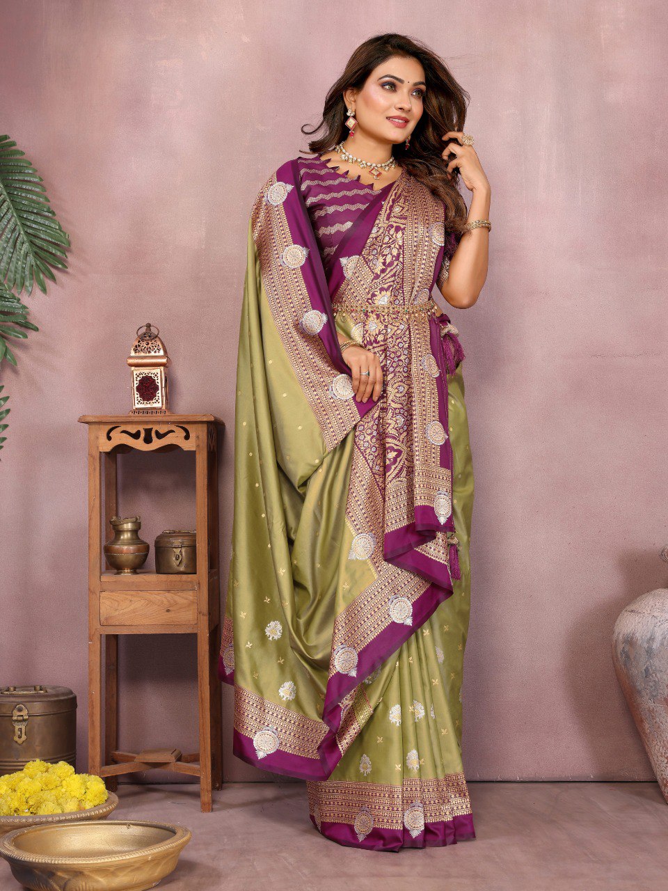 Sanmati - Pure Handloom Kalamkari Silk Saree with Zari Border & Grand Pallu | Premium Sustainable Saree