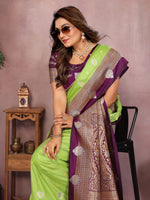 Sanmati - Pure Handloom Kalamkari Silk Saree with Zari Border & Grand Pallu | Premium Sustainable Saree