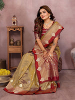 Sanmati - Pure Handloom Kalamkari Silk Saree with Zari Border & Grand Pallu | Premium Sustainable Saree