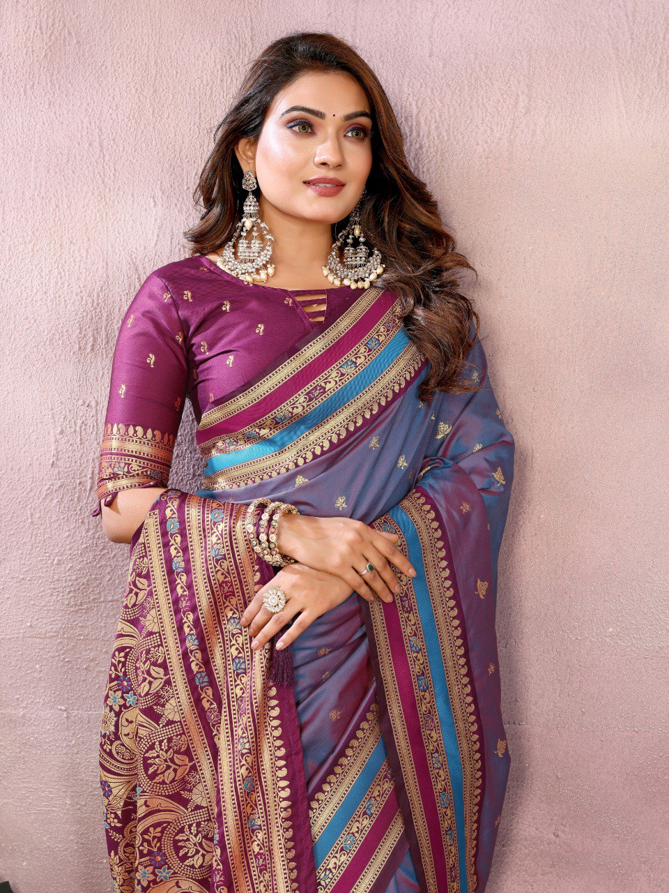 Sndar - Pure Handloom Kalamkari Silk Saree with Zari Border & Grand Pallu | Premium Sustainable Fashion