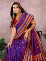 Sndar - Pure Handloom Kalamkari Silk Saree with Zari Border & Grand Pallu | Premium Sustainable Fashion