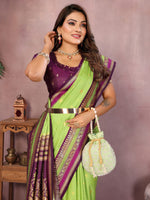 Sndar - Pure Handloom Kalamkari Silk Saree with Zari Border & Grand Pallu | Premium Sustainable Fashion