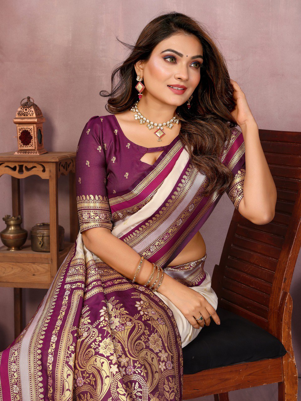 Sndar - Pure Handloom Kalamkari Silk Saree with Zari Border & Grand Pallu | Premium Sustainable Fashion