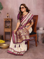 Sndar - Pure Handloom Kalamkari Silk Saree with Zari Border & Grand Pallu | Premium Sustainable Fashion