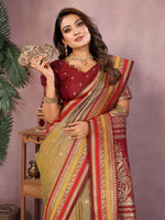 Sndar - Pure Handloom Kalamkari Silk Saree with Zari Border & Grand Pallu | Premium Sustainable Fashion