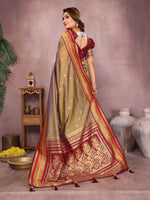 Sndar - Pure Handloom Kalamkari Silk Saree with Zari Border & Grand Pallu | Premium Sustainable Fashion