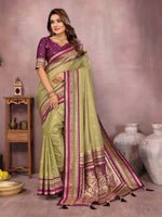 Sndar - Pure Handloom Kalamkari Silk Saree with Zari Border & Grand Pallu | Premium Sustainable Fashion