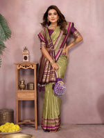 Sndar - Pure Handloom Kalamkari Silk Saree with Zari Border & Grand Pallu | Premium Sustainable Fashion
