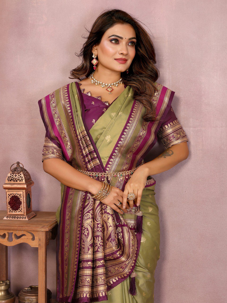 Sndar - Pure Handloom Kalamkari Silk Saree with Zari Border & Grand Pallu | Premium Sustainable Fashion