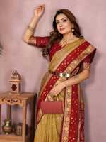 Sarangi - Pure Handloom Kalamkari Silk Saree with Zari Border & Grand Pallu | Sustainable Luxury