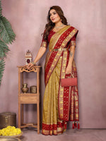 Sarangi - Pure Handloom Kalamkari Silk Saree with Zari Border & Grand Pallu | Sustainable Luxury