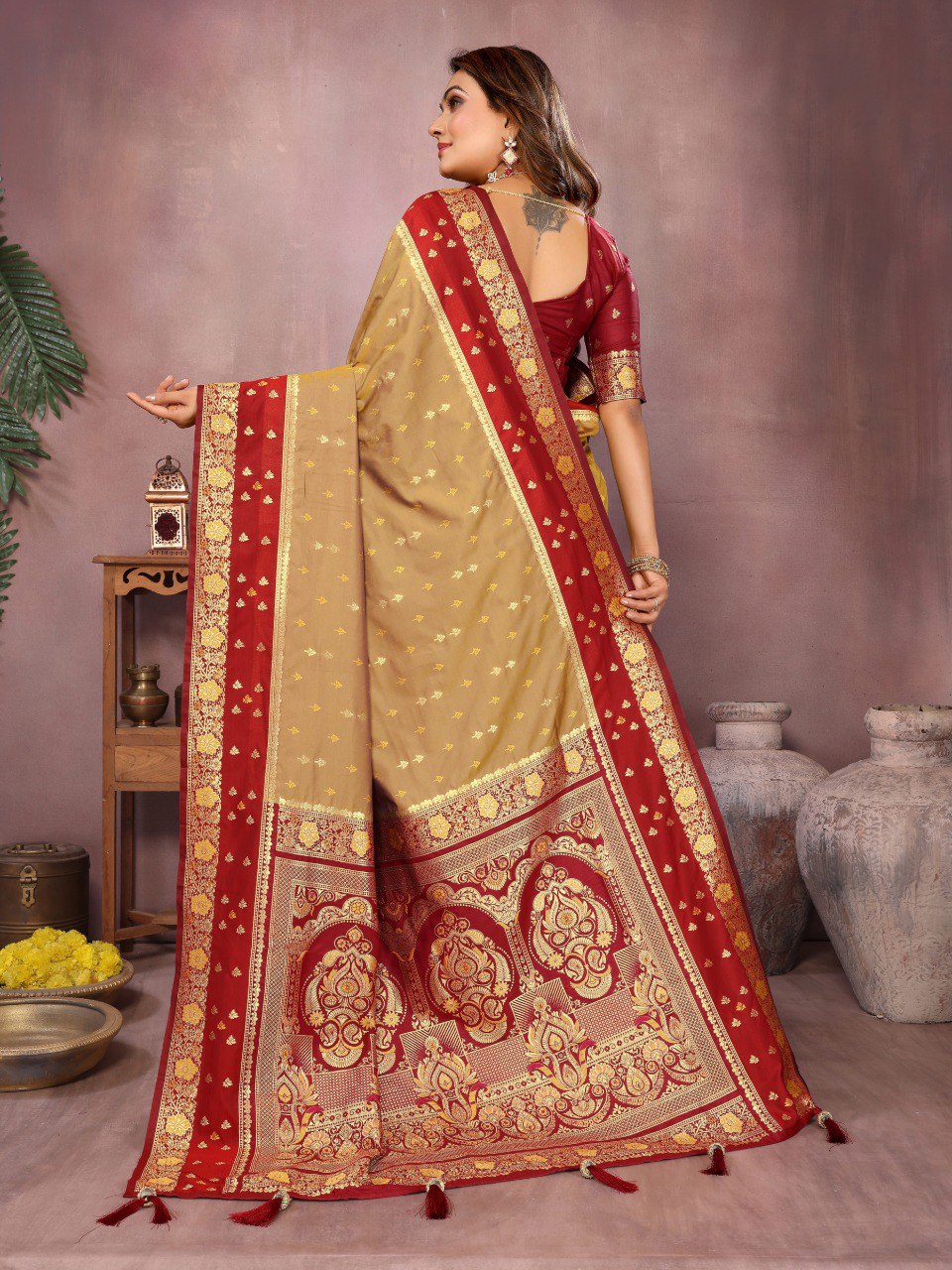 Sarangi - Pure Handloom Kalamkari Silk Saree with Zari Border & Grand Pallu | Sustainable Luxury