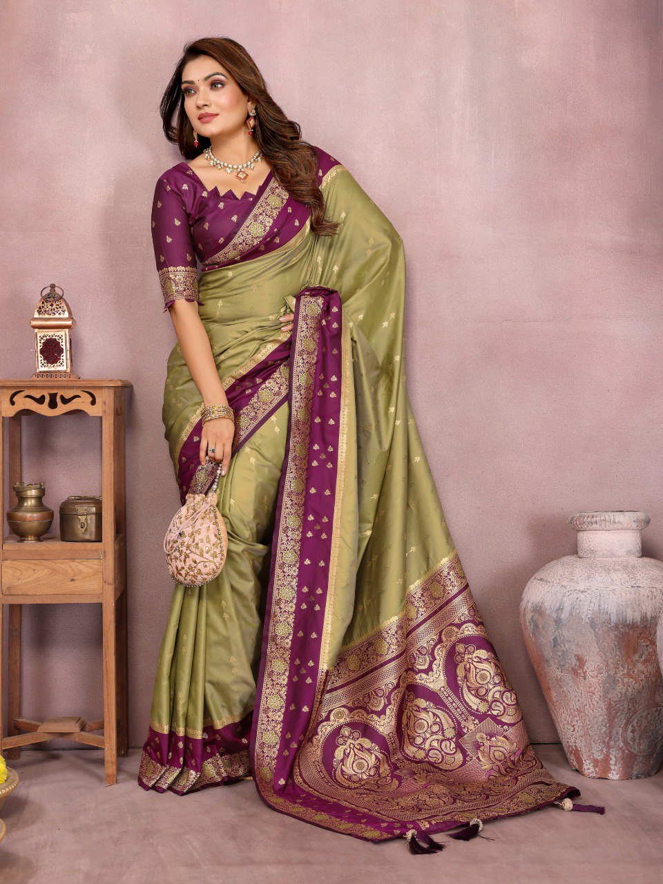 Sarangi - Pure Handloom Kalamkari Silk Saree with Zari Border & Grand Pallu | Sustainable Luxury