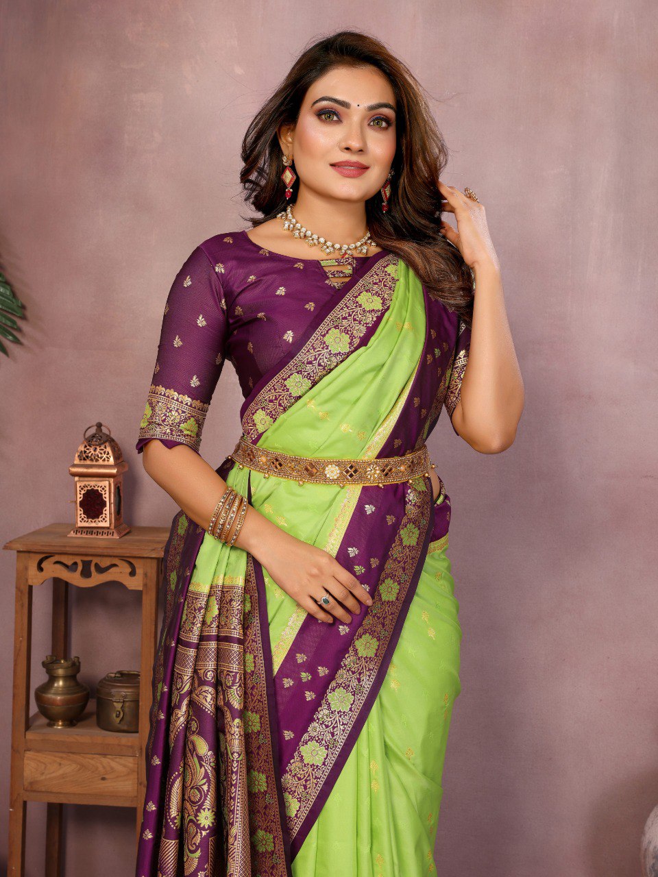 Sarangi - Pure Handloom Kalamkari Silk Saree with Zari Border & Grand Pallu | Sustainable Luxury