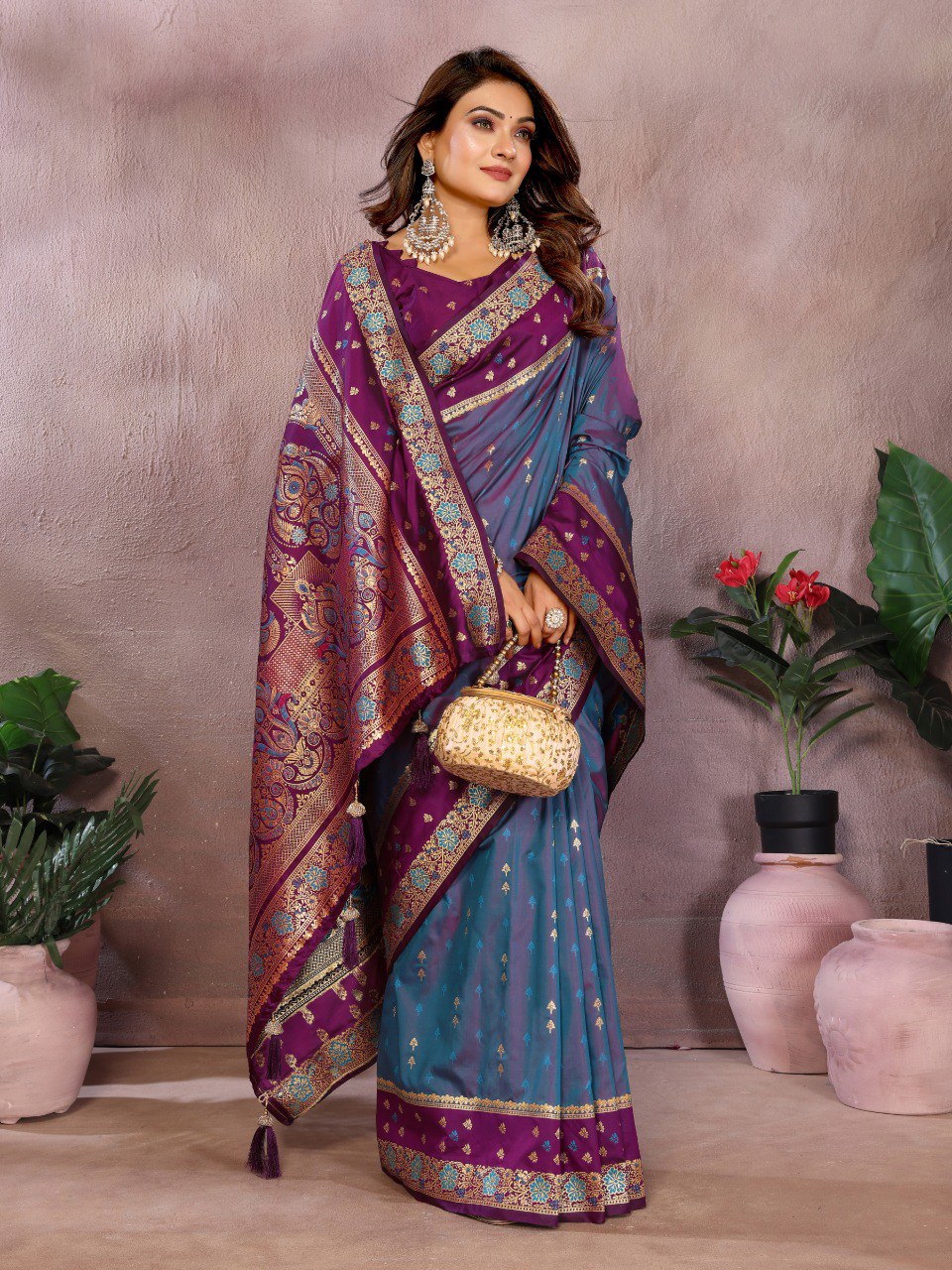 Sarangi - Pure Handloom Kalamkari Silk Saree with Zari Border & Grand Pallu | Sustainable Luxury