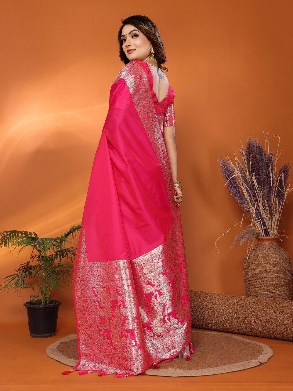 Ruby Collection - Premium Summer Banarasi Silk Saree with Gala Weaving | Wedding & Festive Wear