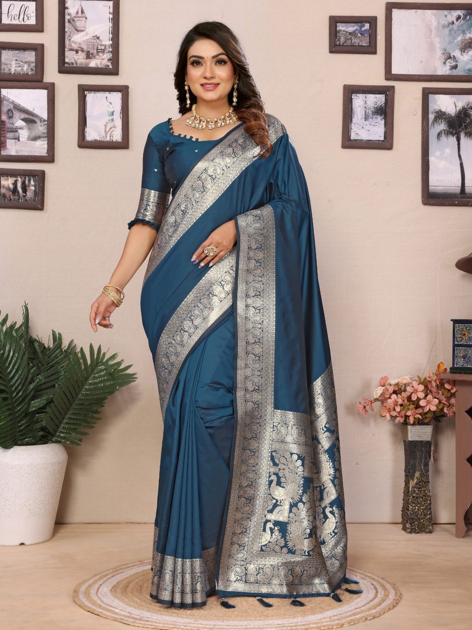 Ruby Collection - Premium Summer Banarasi Silk Saree with Gala Weaving | Wedding & Festive Wear