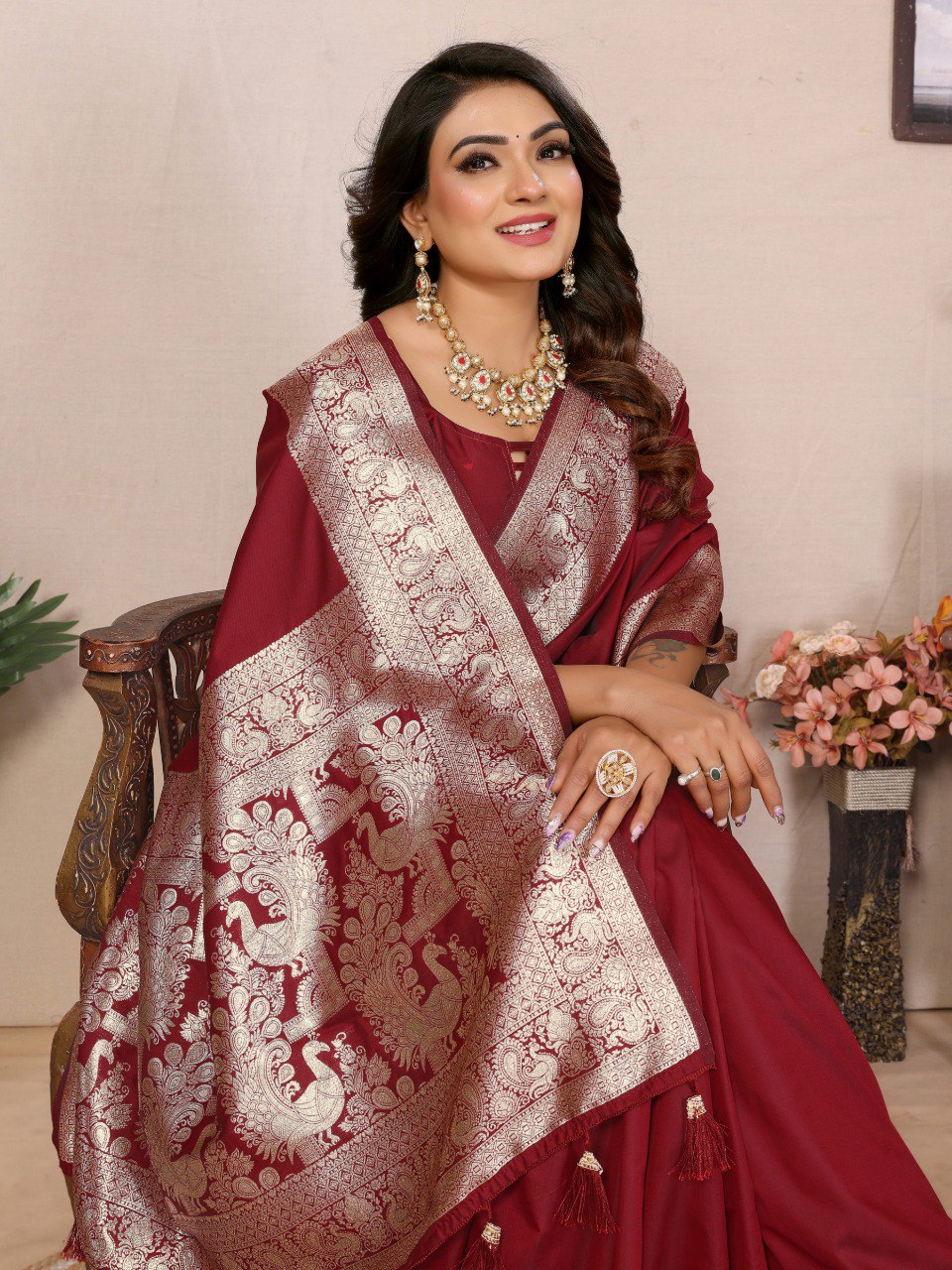Ruby Collection - Premium Summer Banarasi Silk Saree with Gala Weaving | Wedding & Festive Wear