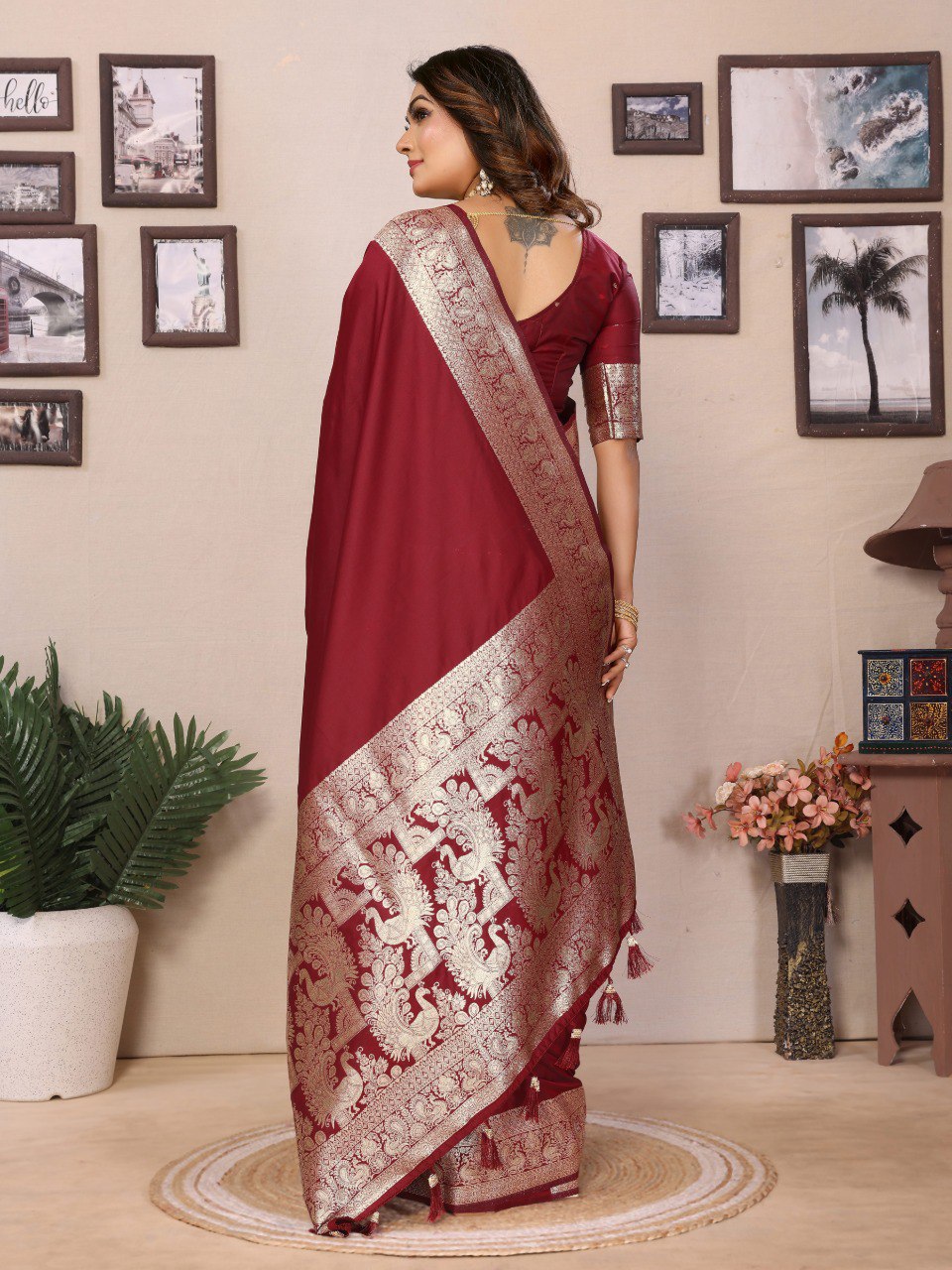Ruby Collection - Premium Summer Banarasi Silk Saree with Gala Weaving | Wedding & Festive Wear