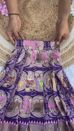 Kids Cotton Lehenga Choli with Border Thread Work | Adjustable Drawstring