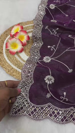 Exclusive Gold Crush Saree with Pitta Codding Zaal & Sequins Work