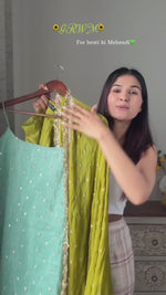 Premium Chinon Silk 3-Piece Set with Sequin & Thread Work