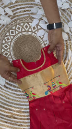 Kids Banarasi Jacquard Paithani Gown – Traditional Zari Weave | Festive Wear