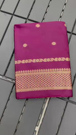 Soft Lichi Silk Art Jacquard Saree with Contrast Blouse – Wedding & Party Wear