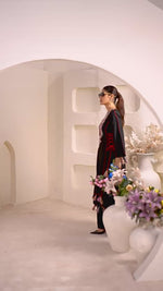 Elegant Reyon Kurti with Palazzo – Thread & Raal Mirror Work with Tassels